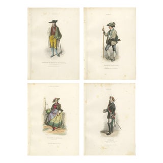 German and Bavarian Folk Costume, 1850, Engraving For Sale
