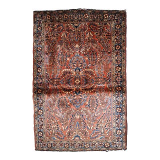 1920s Antique Handmade Persian Sarouk Rug For Sale