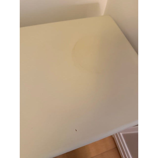 Mid-Century Modern Painted Side Table With Brass Handle Detail For Sale - Image 3 of 5