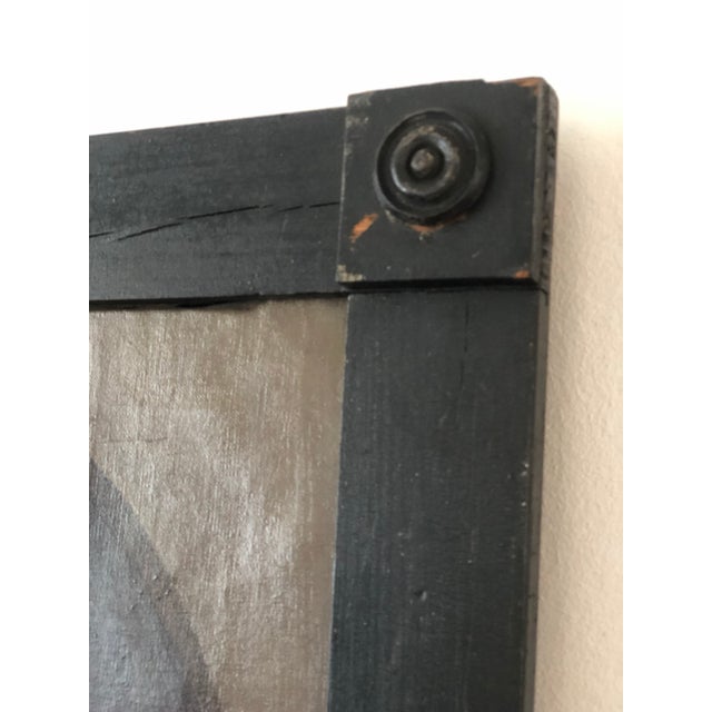 Wood Antique Original Military Oil Painting: Large 19th Century Gentleman Portrait For Sale - Image 7 of 11