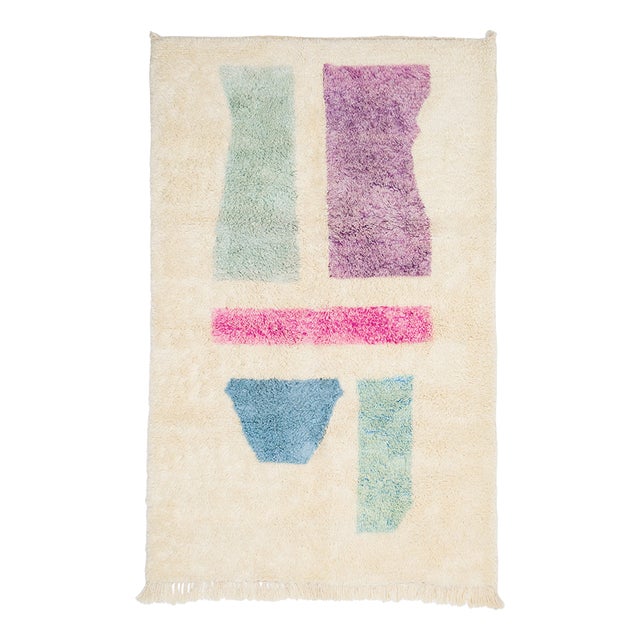Hand-Knotted Wool Rug by Azele Studio For Sale