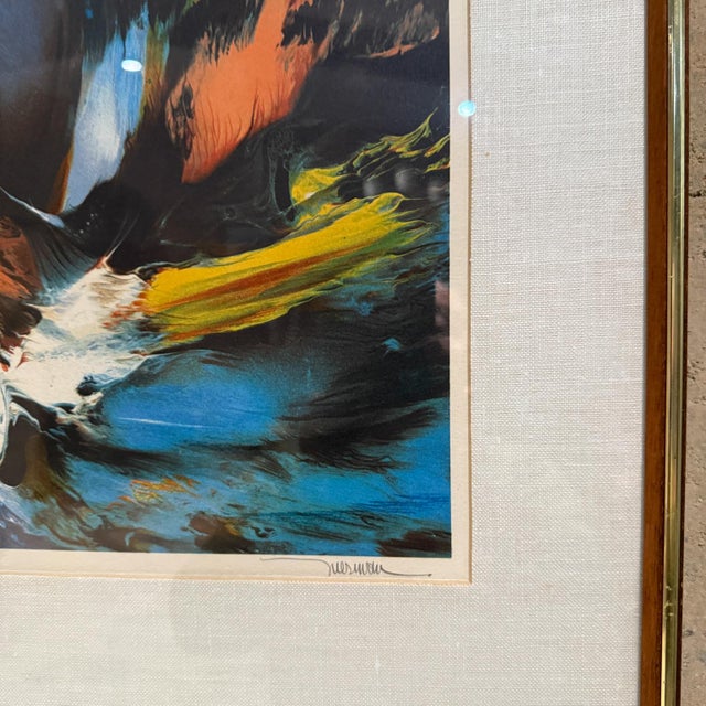 1980s 1980s Leonardo Nierman Cosmic Art Lithograph 184/250 Mexico For Sale - Image 5 of 11