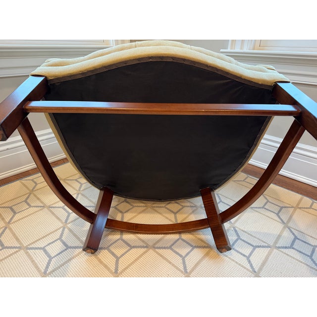 Bunny Williams T42 Tufted Lounge Chair in Tan Beige Linen For Sale - Image 12 of 13