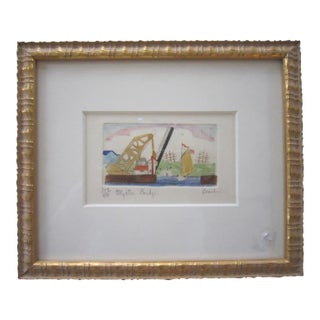 Framed Mystic Bridge Archival Print, Signed & Numbered Parks Beach For Sale