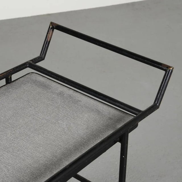 Vintage Trolley in Black Lacquered Metal, 1950s For Sale - Image 4 of 12