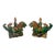Chinese Glazed Terra Cotta Foo Dog Roof Tiles - a Pair For Sale