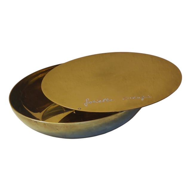Antivento Ashtray with Brass Lid by Gabriella Crespi, Italy, 1960s For Sale