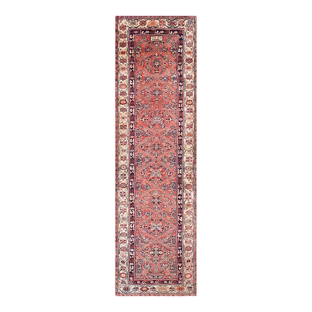 Remarkable Red Color With Medallion and Floral Design Antique N W Hallway Rug For Sale
