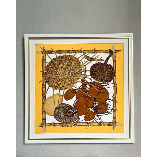 Hermès Vintage French Framed Hermes “Nouvelle Celedonie” Silk Scarf For Sale - Image 4 of 10