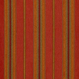 Schumacher Sinclair Chenille Stripe Fabric in Rouge