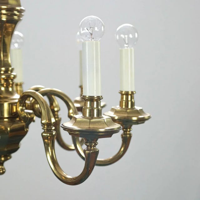 Gold and Metal 8-Light Chandelier, 1970s For Sale - Image 3 of 13