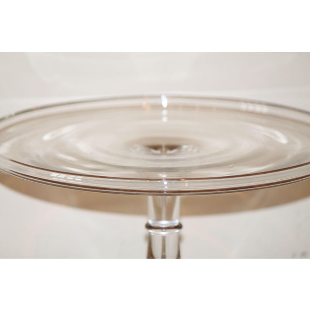 American Antique 19th Century Eapg Banded Clear Glass Pedestal Cake Stand For Sale - Image 3 of 7