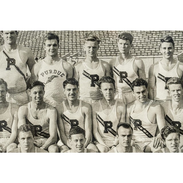 Large Original Antique Photograph Purdue University Framed Track Running Team Sports Photo For Sale - Image 4 of 13