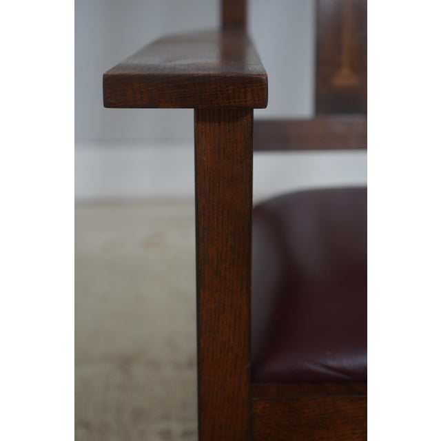Burgundy Stickley Harvey Ellis Design Mission Oak Rocker For Sale - Image 8 of 18