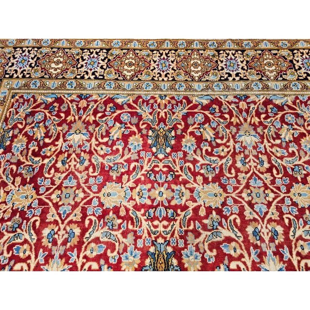 Vintage Persian Mahal Sultanabad Rug, Hand-Knotted Wool, Geometric Pattern, 10x13, Red & Blue For Sale In Chicago - Image 6 of 10