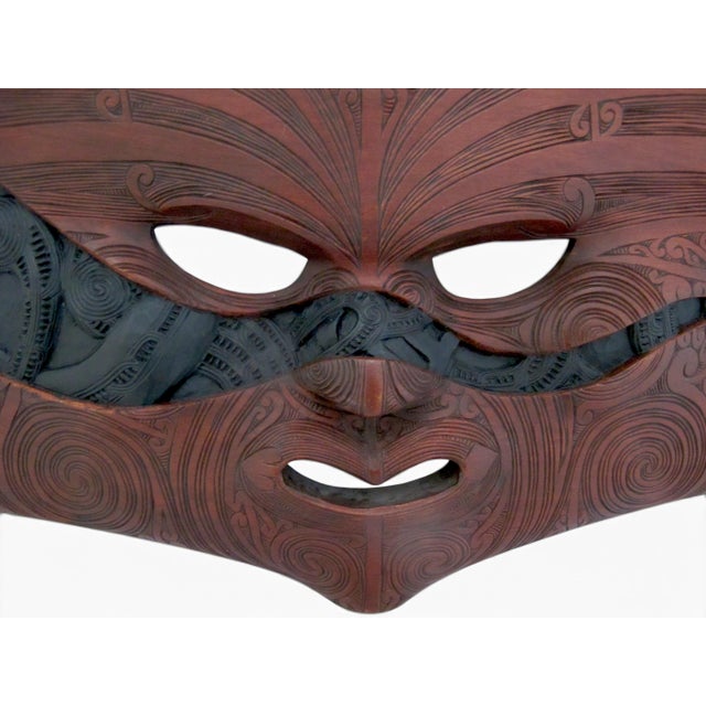 John Collins Whaikairo Rakau hand carved and sculpted mask. Collins is a New Zealand master carver known for contemporary...