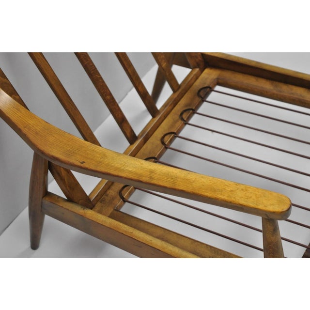 Vintage Mid Century Modern Danish Style Sculptural Walnut Lounge Arm Chair For Sale - Image 9 of 17