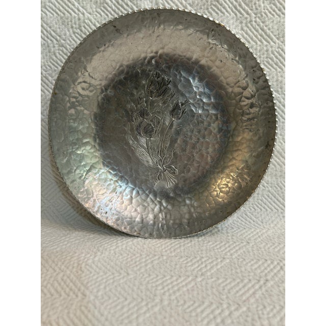 1950’s Rodney Kent Hammered Aluminum Tulip Bowl For Sale - Image 4 of 7