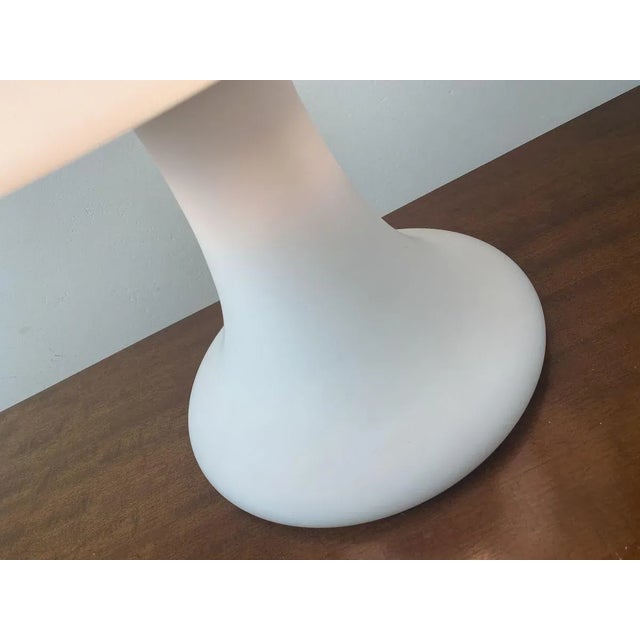 1970s White Glass Mushroom Model 6329 Table Lamp from Glashutte, 1970s For Sale - Image 5 of 9