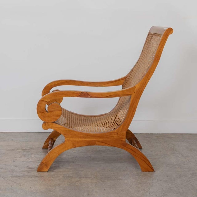 1950s Pair of French Sculptural Wood and Cane Chairs For Sale - Image 4 of 17