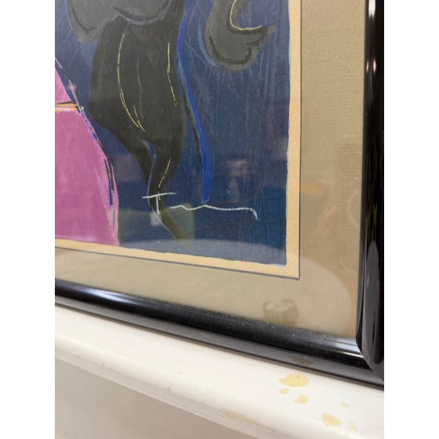 Glass Itzchak Tarkay "Lady in Blue" Signed Limited Edition Serigraph - 232/350 For Sale - Image 7 of 9