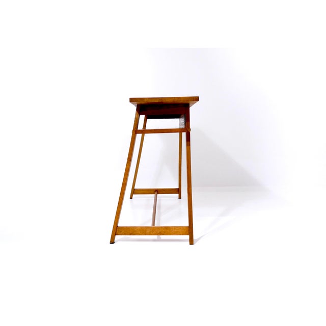 Vintage French Console Table in Oak, 1950s For Sale - Image 6 of 18