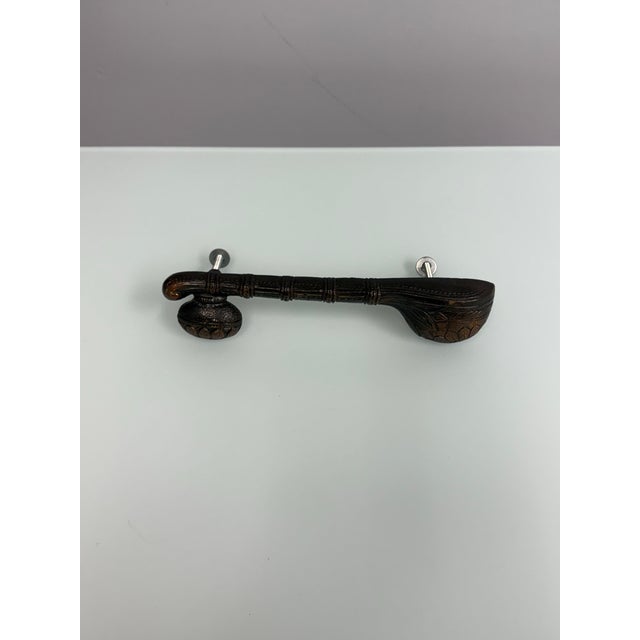 Brass Sitar-Shaped Door Handle, Vintage For Sale In San Francisco - Image 6 of 12