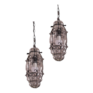 Set of 2 Venetian Lantern, Murano Glass, Italy, 1980s