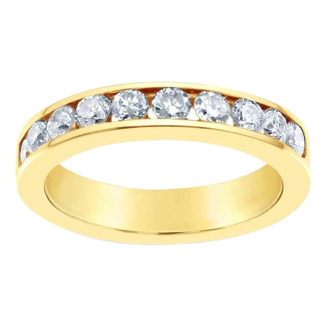 3MM One Carat Wide Diamond Band, Size 8 For Sale