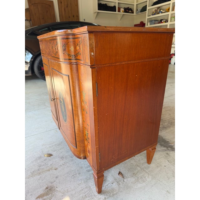 19th Century Hand-Painted Satin Wood Antique Satinwood Cabinet For Sale - Image 12 of 12
