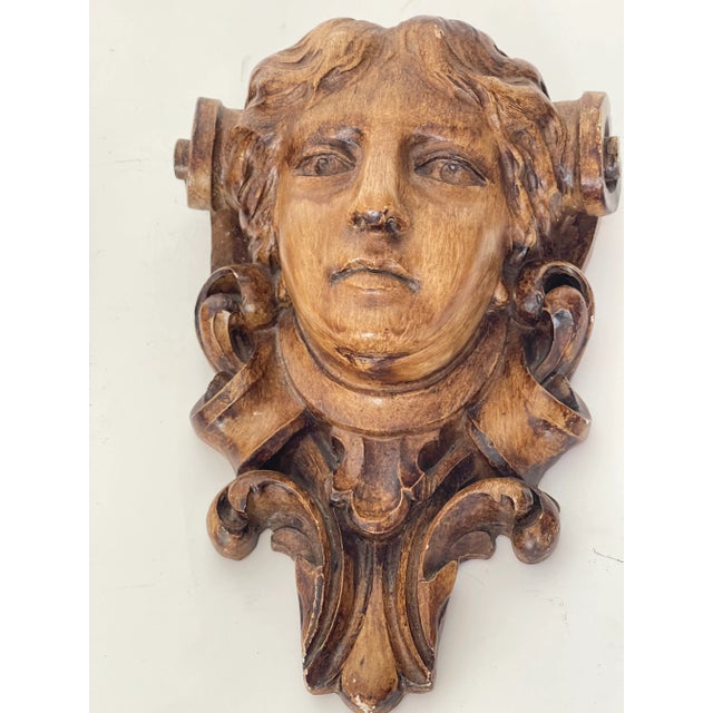 1970s Near Pair of Vintage Figural Wall Brackets For Sale - Image 5 of 7