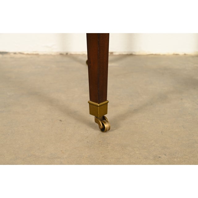 Wood Barbara Barry Style Hollywood Regency Walnut and Parcel Gilt Tea Table or Occasional Side Table by Ethan Allen For Sale - Image 7 of 9