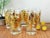 Gold Mid Century Gold Floral Glasses Set of Five Zinnia Garden For Sale - Image 8 of 10