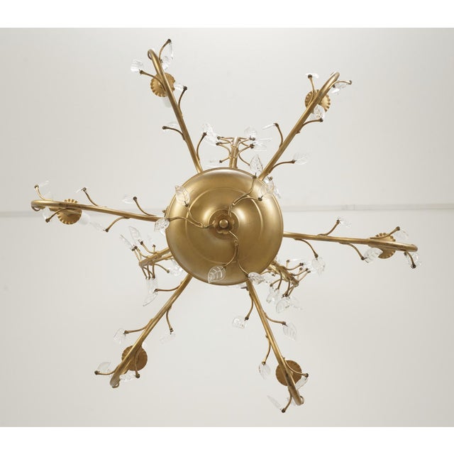Bagues Style Gold Finish Foliate Glass Chandelier For Sale - Image 9 of 12