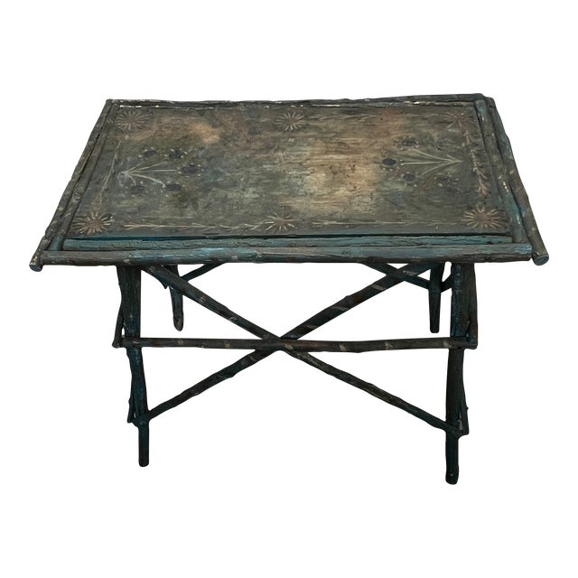 Rustic Farmhouse, French Country Painted Twig Table | Chairish