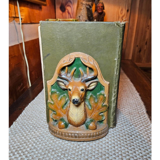 Mid 20th Century Vintage Deer Head Bookends For Sale - Image 5 of 12