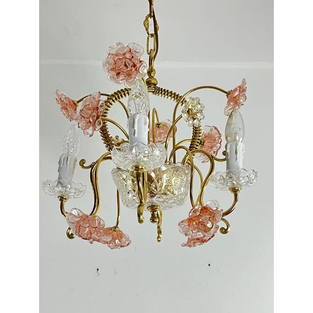 Mid-Century 4-Light Murano Glass Chandelier, 1960s For Sale - Image 4 of 11
