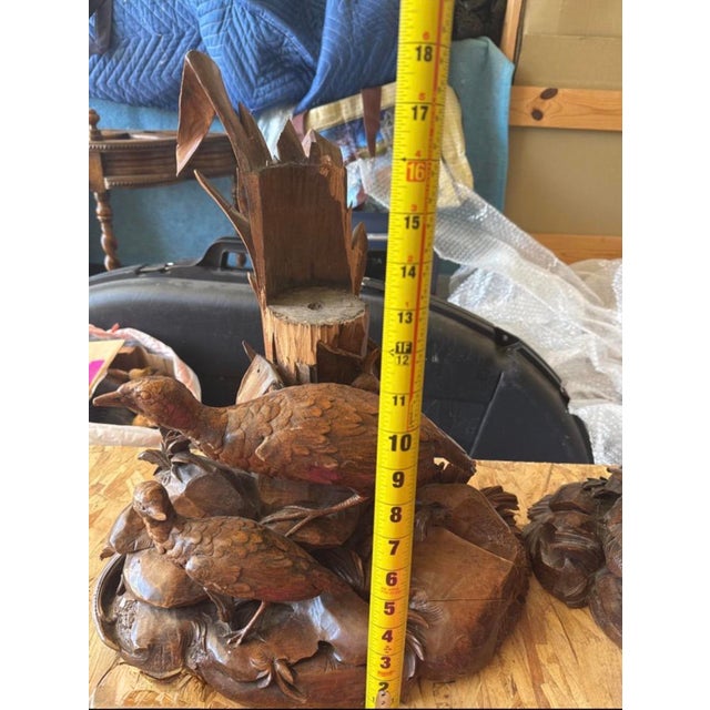 Late 20th Century Monumental Hand-Carved Solid Wood Marsh Wildlife Sculpture With Original Shipping Crate For Sale - Image 9 of 10