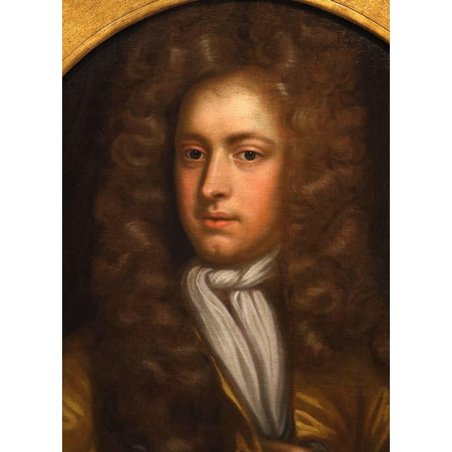 Rococo Workshop of Godfrey Kneller, Portrait of William Congreve, 1720, Oil on Canvas For Sale - Image 3 of 14