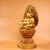 A beautiful gilded bronze sculpture of the Laughing Buddha seated on an ornate lotus pedestal with elaborate carved...