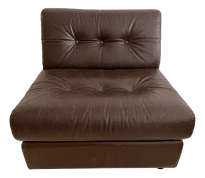 Brown Armchair in Fiberglass Shell