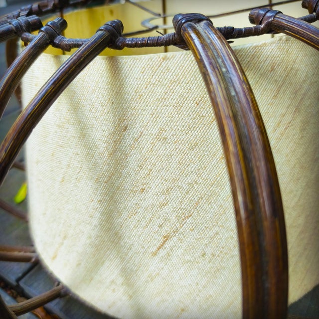 Rattan Pendant Light and Wall Lights by Louis Sognot, France, 1950s, Set of 3 For Sale - Image 6 of 11