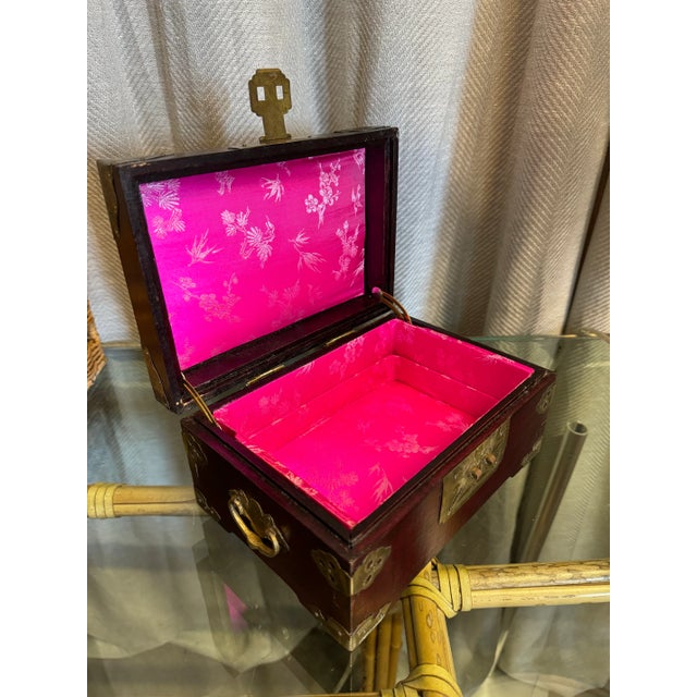 Gorgeous in a great condition, hand made Rosewood and carved Jade medallion with engraved brass details and hardware,...