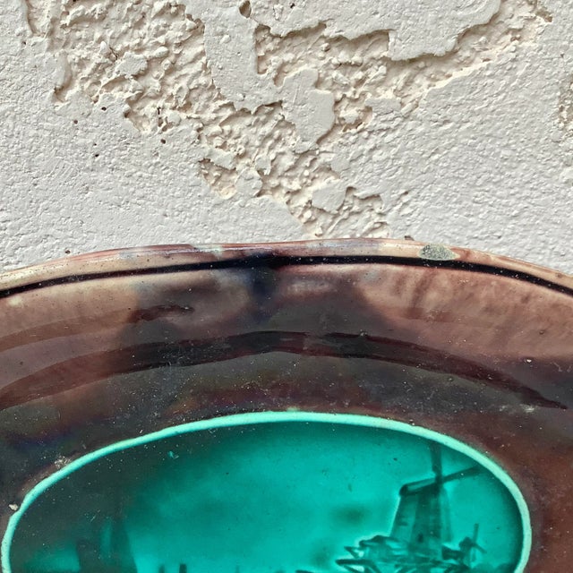 1890 Rubelles Majolica Hors d'Oeuvres Dish For Sale - Image 4 of 6