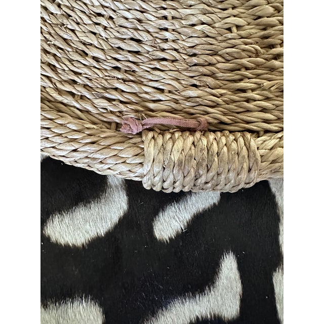 Vintage French 21” Woven Tray With Handles For Sale - Image 9 of 16