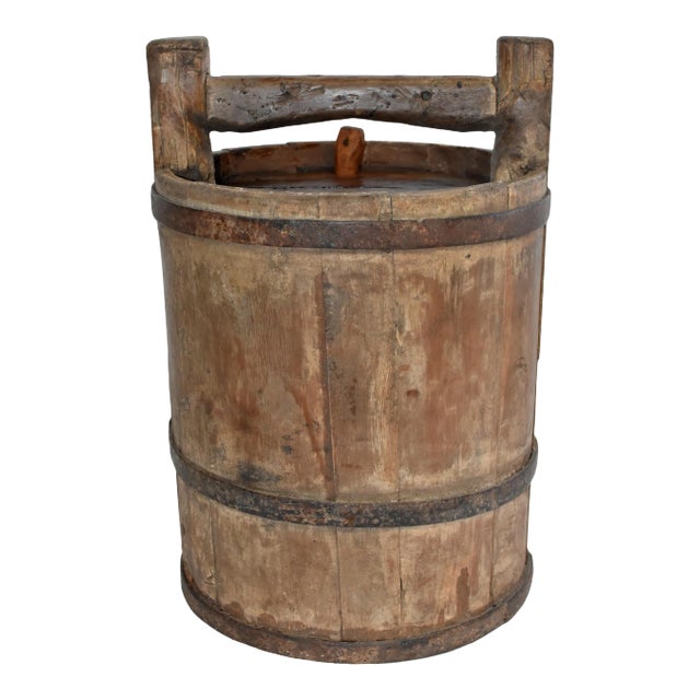 Antique Chinese Jujube Wood Wine Barrel For Sale