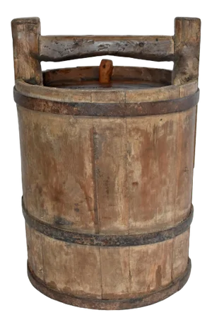 Antique Chinese Jujube Wood Wine Barrel
