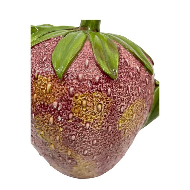 Ceramic 1970s Vintage Hand Painted Bassano Strawberry Pitcher For Sale - Image 7 of 9