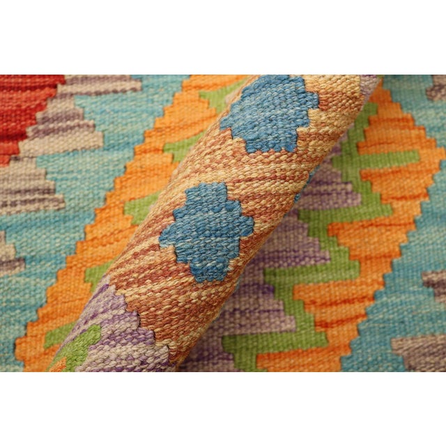 Textile Retro Turkish Kilim Black Hand-Woven Wool Rug For Sale - Image 7 of 9