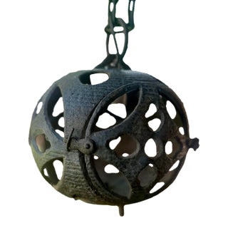 Antique Japanese Cast Iron Moon Lantern For Sale